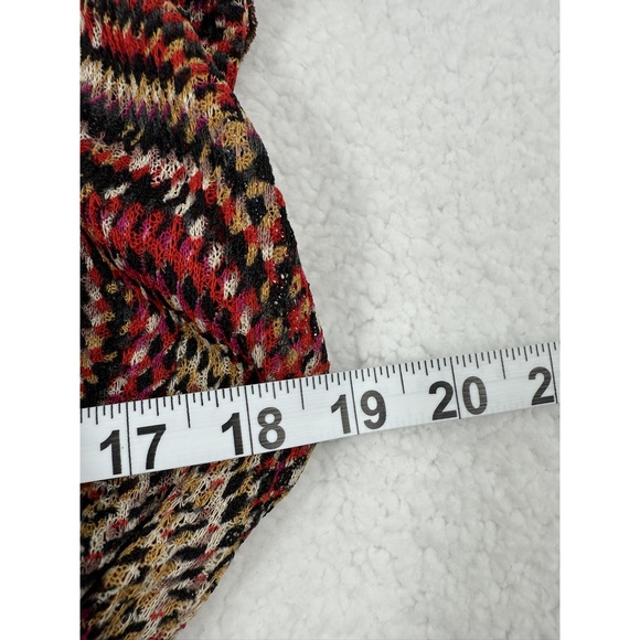 City Triangles Red Black Short Sleeve Chevron Pattern Boho Dress Medium - Picture 5 of 7